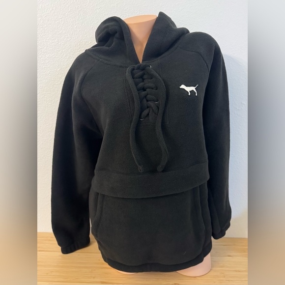 Hoodie Outerwear Polar Sweater Victoria Secret PINK Black Miami Logo - Picture 7 of 7